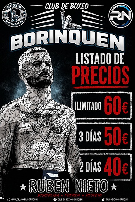 Precios semanales boxeo y kick boxing